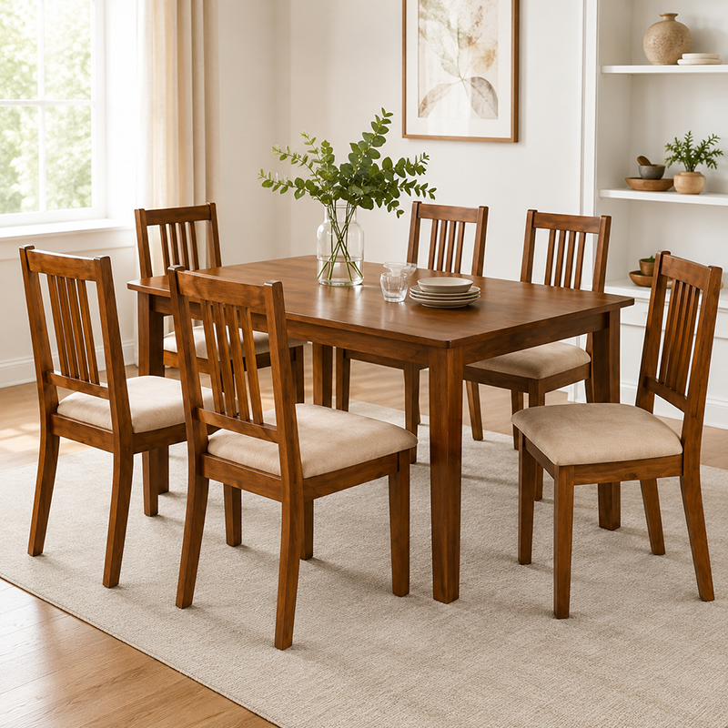Mission Dining Set 7 Pcs W160cm (White Oak)