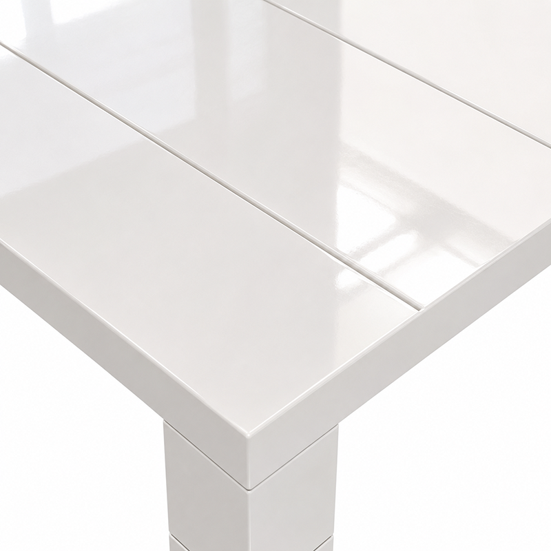 Mona High Gloss White Dining Table W120cm/150cm (White)