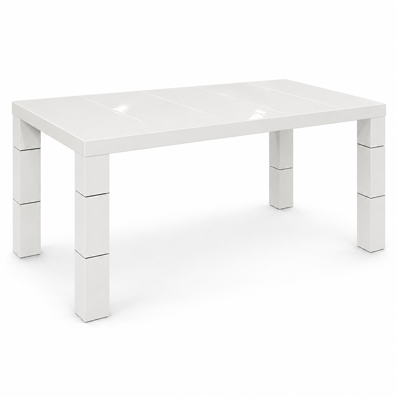 Mona High Gloss White Dining Table W120cm/150cm (White)
