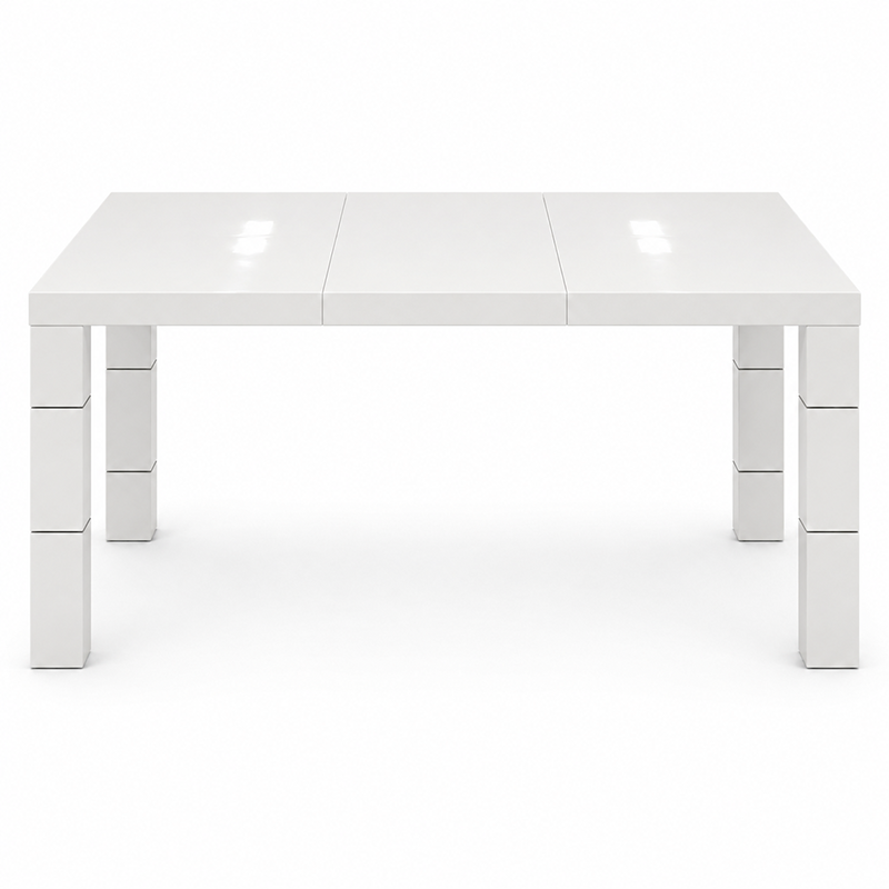 Mona High Gloss White Dining Table W120cm/150cm (White)