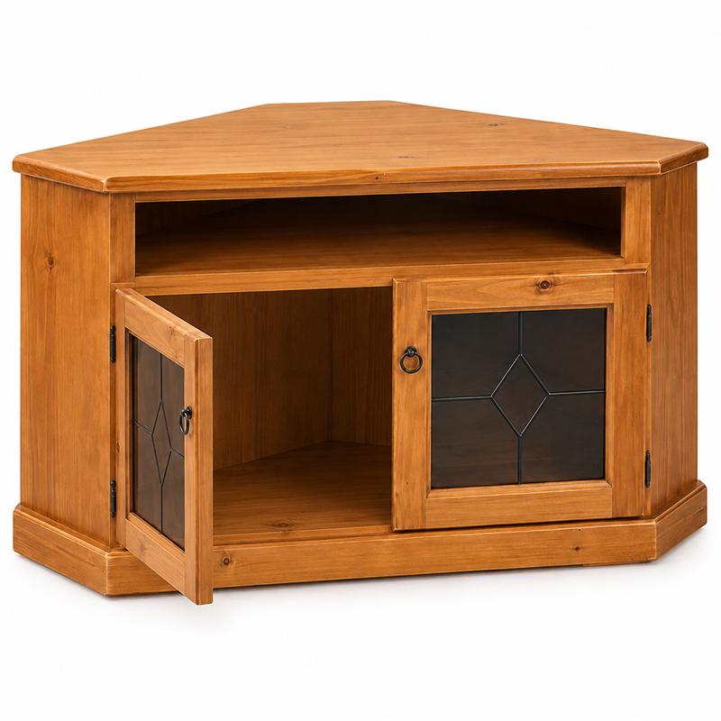 Mustang Solid Wood Corner TV Unit - Brown