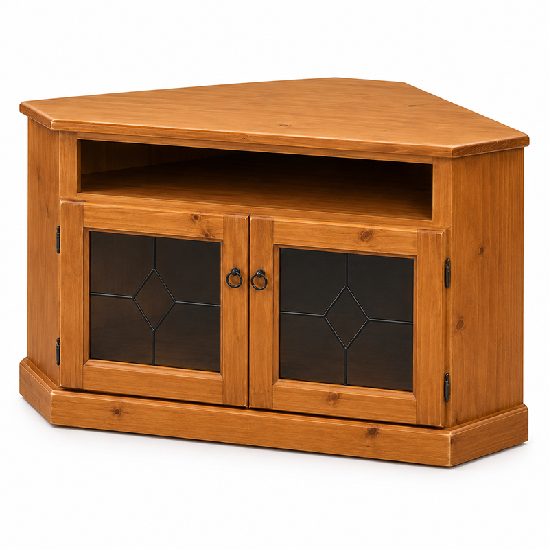 Mustang Solid Wood Corner TV Unit - Brown