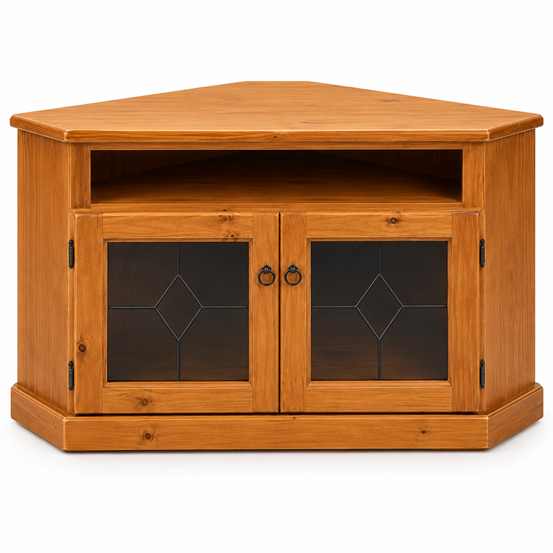 Mustang Solid Wood Corner TV Unit - Brown