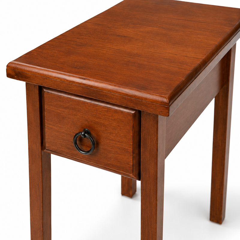 Mustang Solid Wood Side Table - Brown