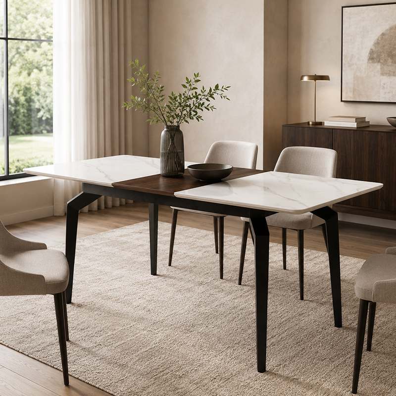 Nebraska Extension Dining Table / Creamic