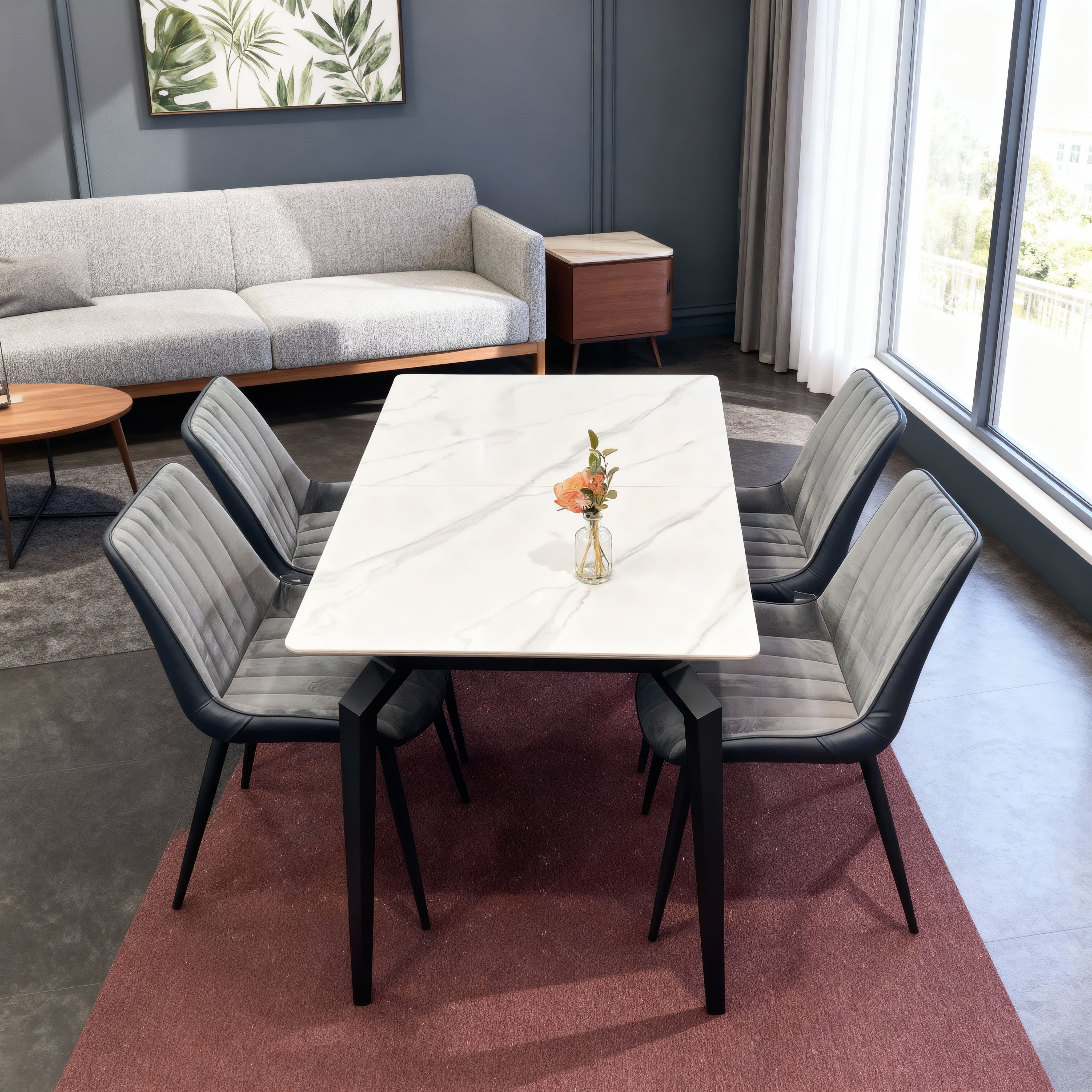 Nebraska Extension Dining Table / Creamic