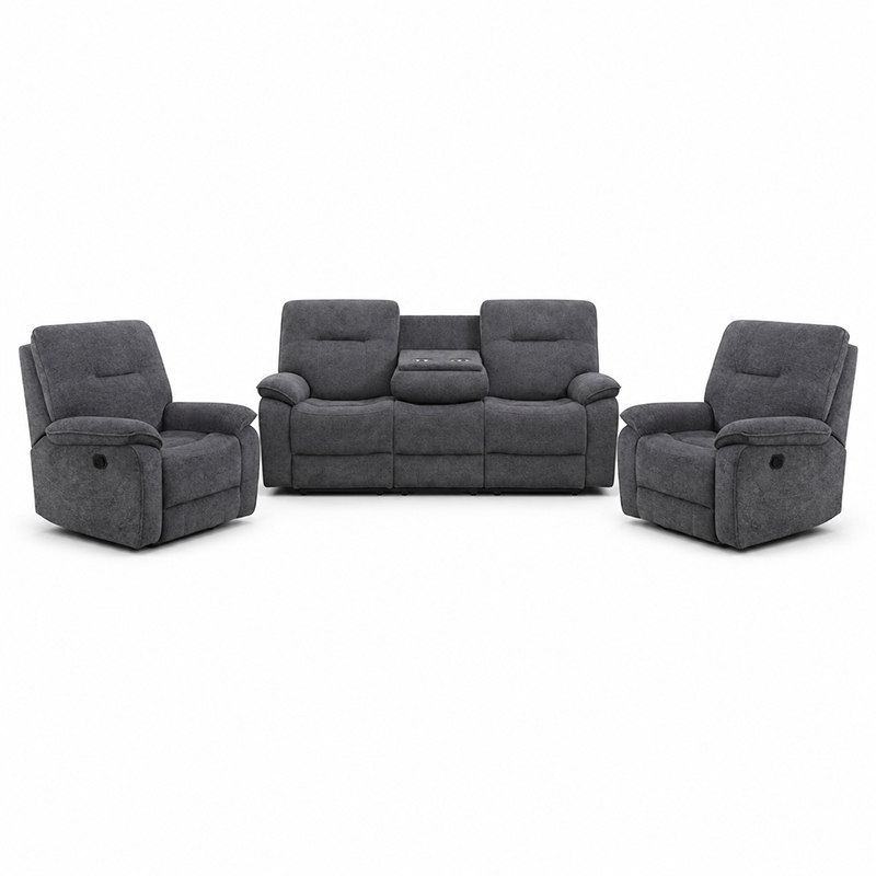 New Castle Chenille Fabric Recliner Sofa