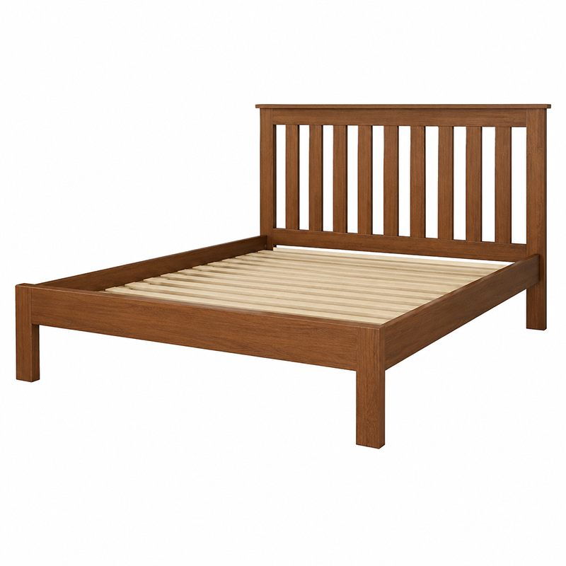 New Master Queen Bed Frame (White/Warm Honey/Black)