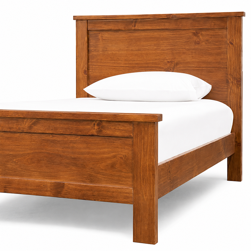 New Master Solid Wood Queen Bed Frame - White, Warm Honey or Black