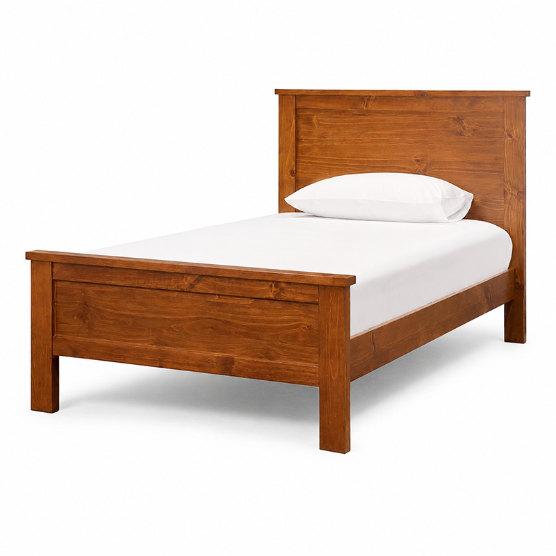 New Master Solid Wood Queen Bed Frame - White, Warm Honey or Black