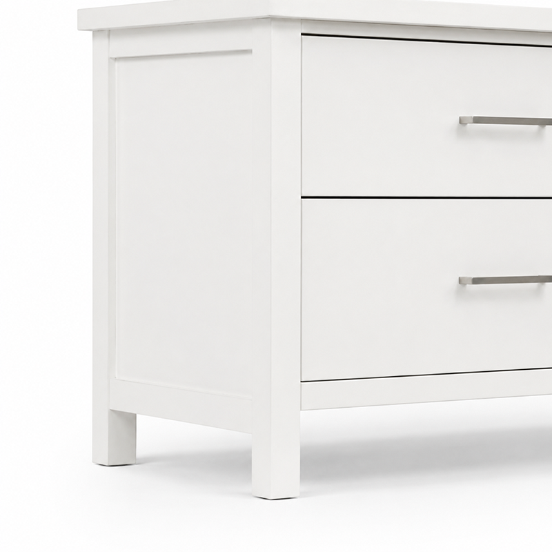 New Master 6 Drw Dresser & Mirror (White) 1290mm