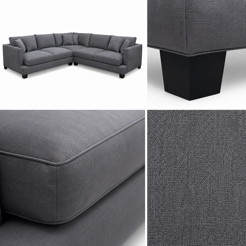 New York Fabric Corner Suite Dark Grey (L2SS + Corner + R2SS)