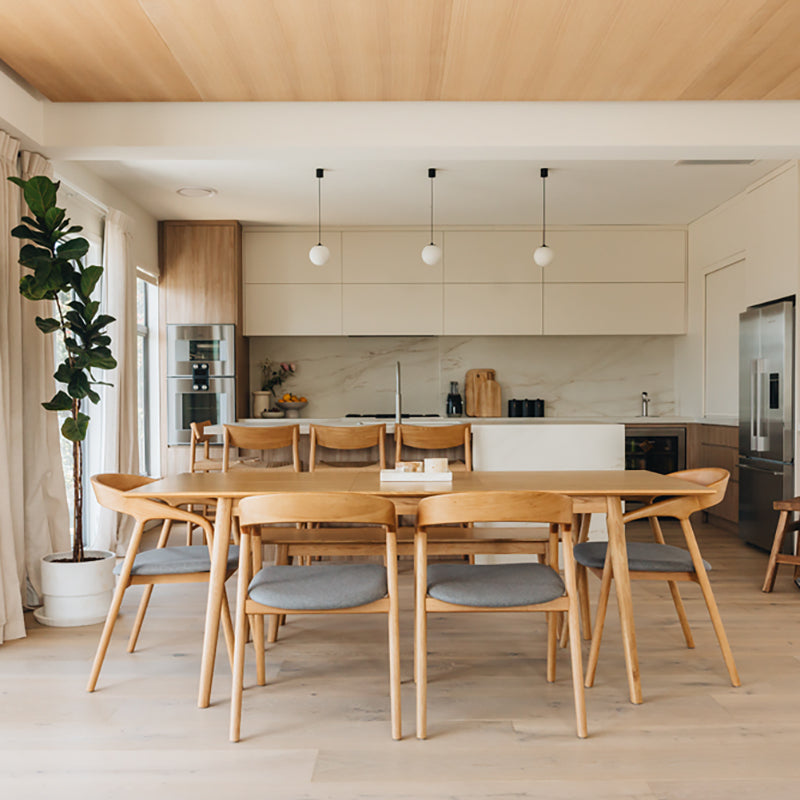 Nora Oak Dining Chair with Fabric/PU Seat