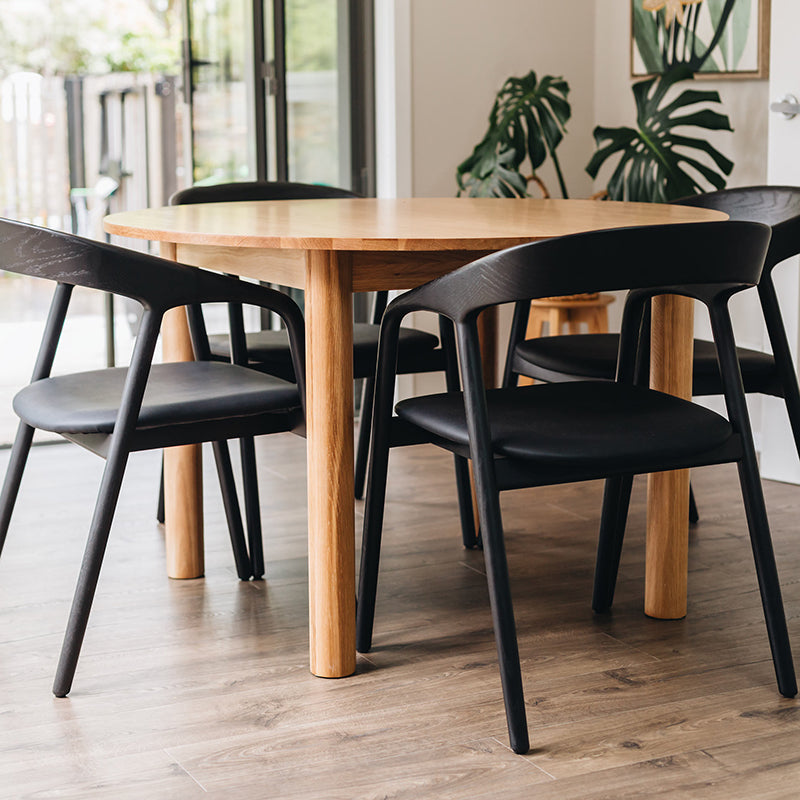 Nora Oak Dining Chair with Fabric/PU Seat