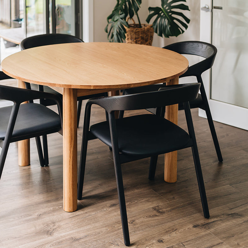 Nora Oak Dining Chair with Fabric/PU Seat