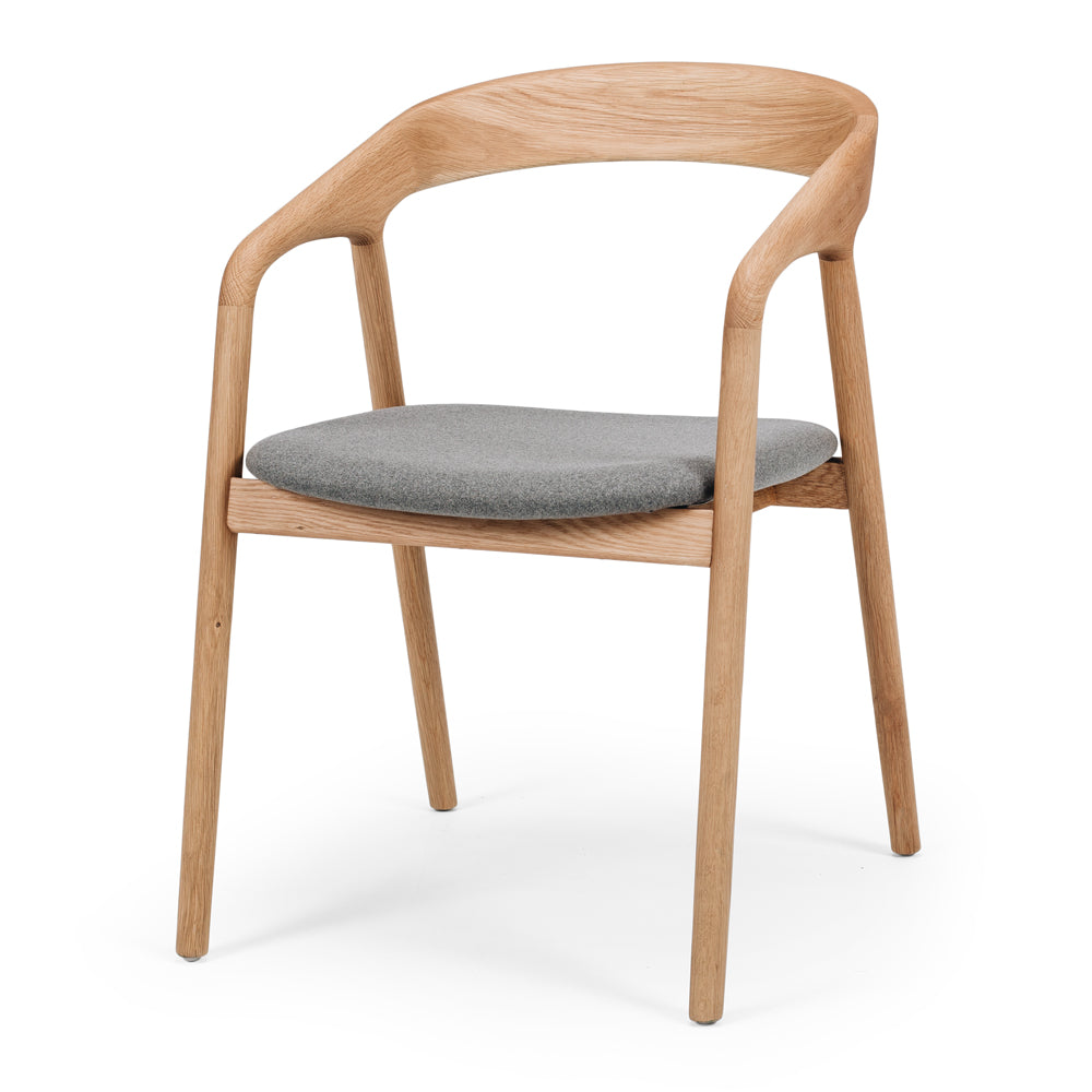 Nora Oak Dining Chair with Fabric/PU Seat