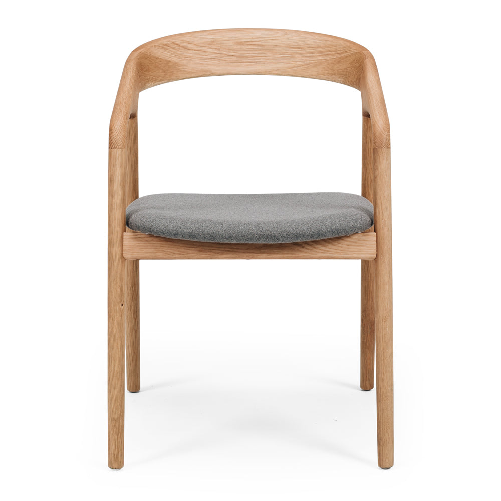 Nora Oak Dining Chair with Fabric/PU Seat