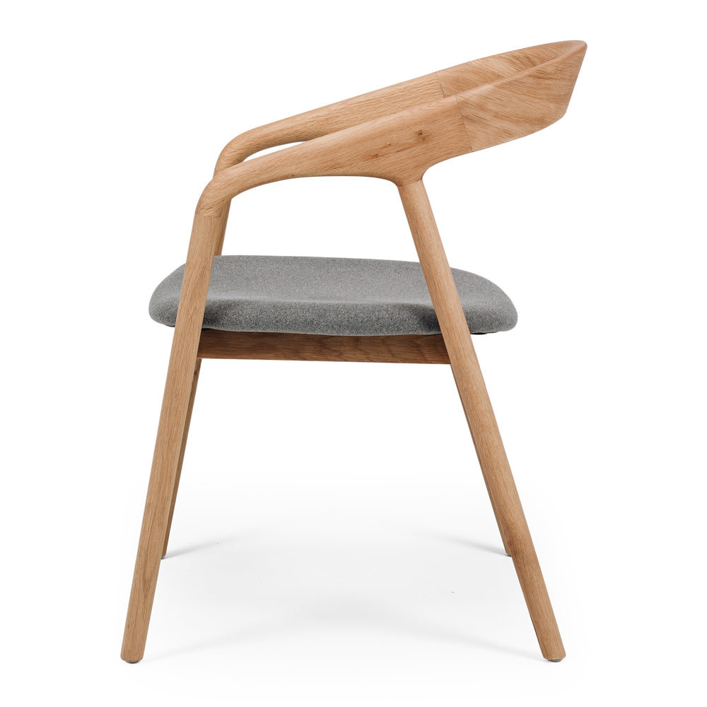 Nora Oak Dining Chair with Fabric/PU Seat