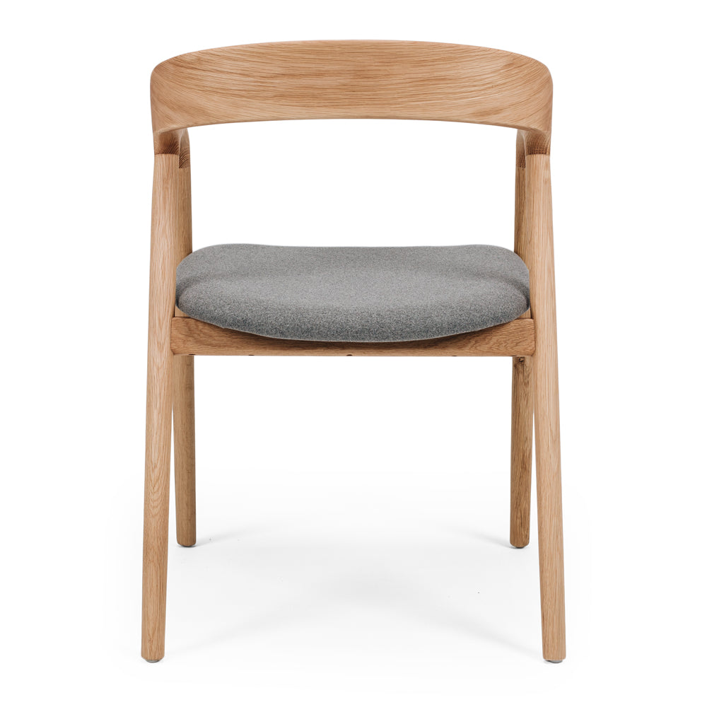 Nora Oak Dining Chair with Fabric/PU Seat