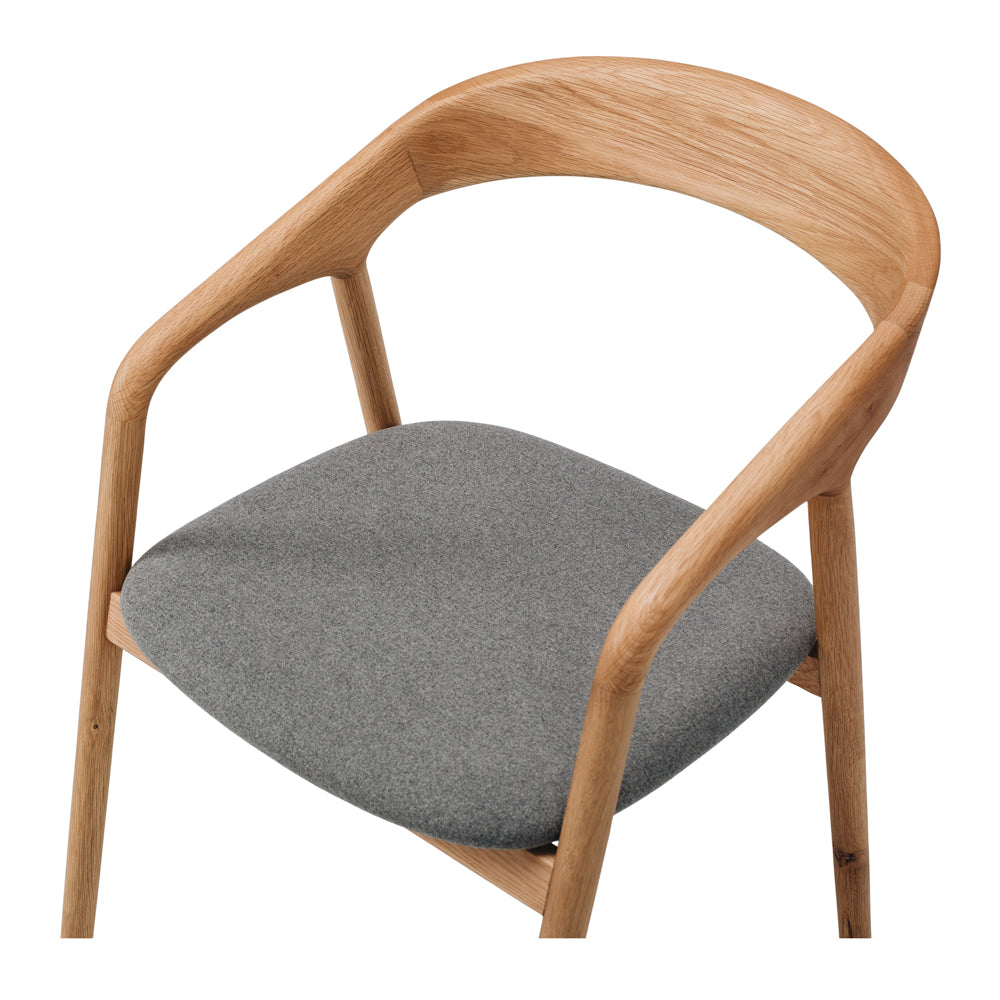 Nora Oak Dining Chair with Fabric/PU Seat
