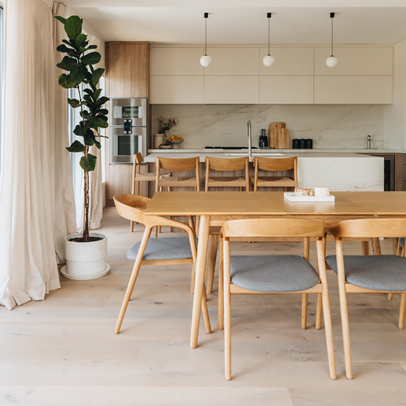 Nora Oak Dining Chair with Fabric/PU Seat