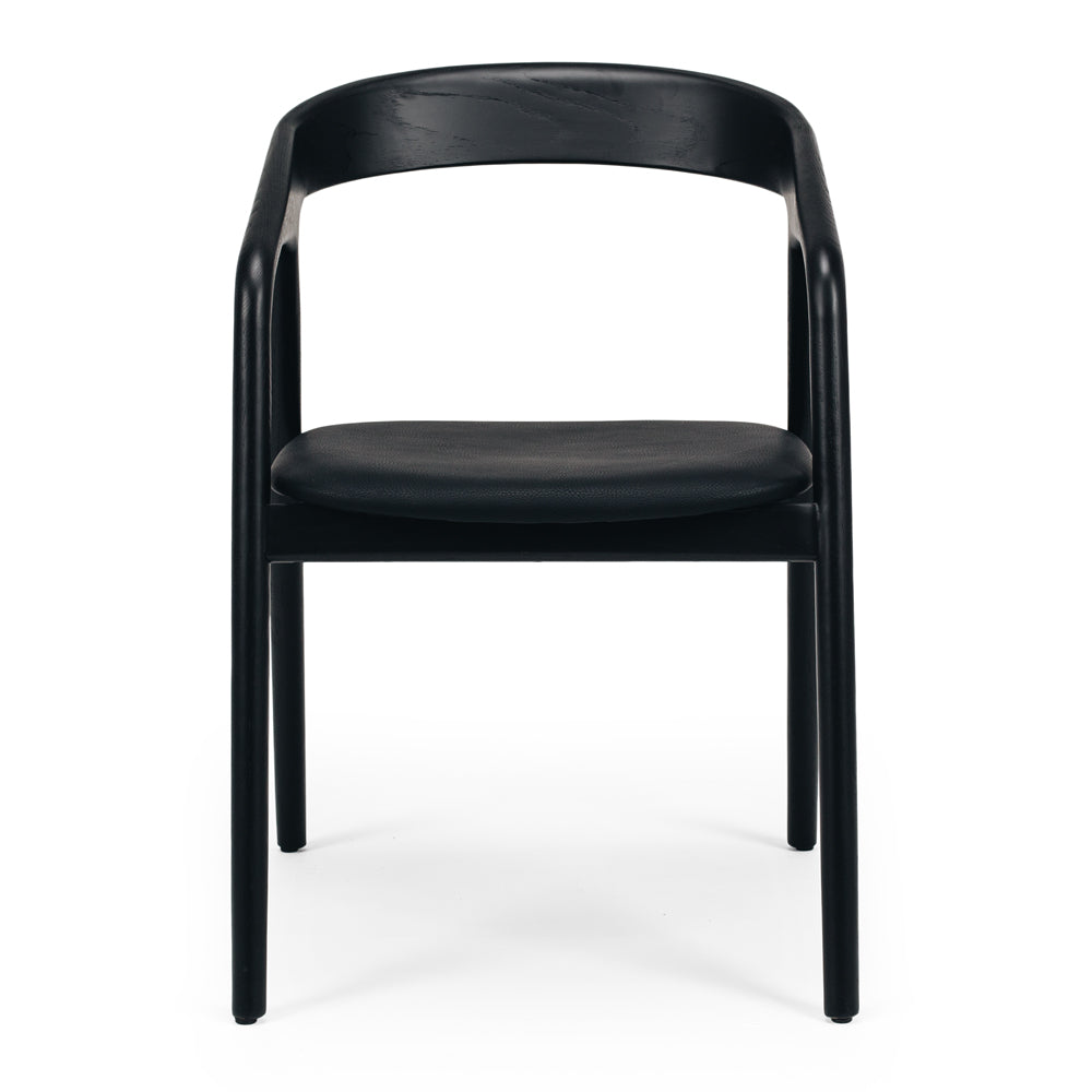 Nora Oak Dining Chair with Fabric/PU Seat
