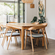 Nora Oak Dining Chair with Fabric/PU Seat