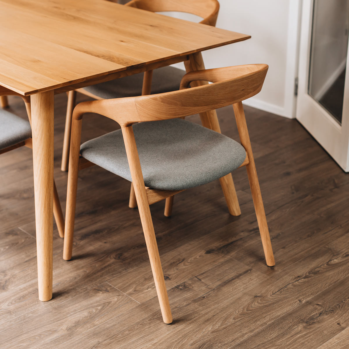 Nora Oak Dining Chair with Fabric/PU Seat