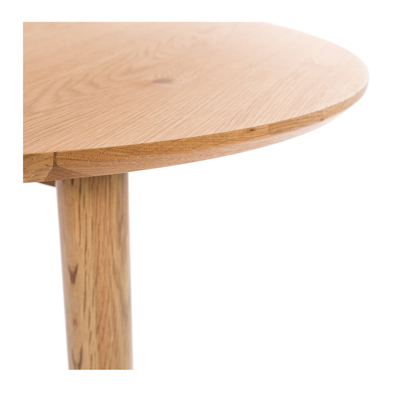 Nordik Solid Oak Drop-Leaf Round Dining Table 100cm