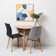 Nordik Solid Oak Drop-Leaf Round Dining Table 100cm