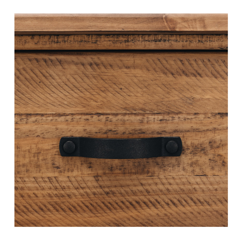 Oberon Tallboy Solid Wood Solid Pine Rustic Walnut Colour 98cm