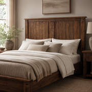 Oberon King Queen Headboard Only Solid Wood Solid Pine Rustic Walnut Colour 171cm