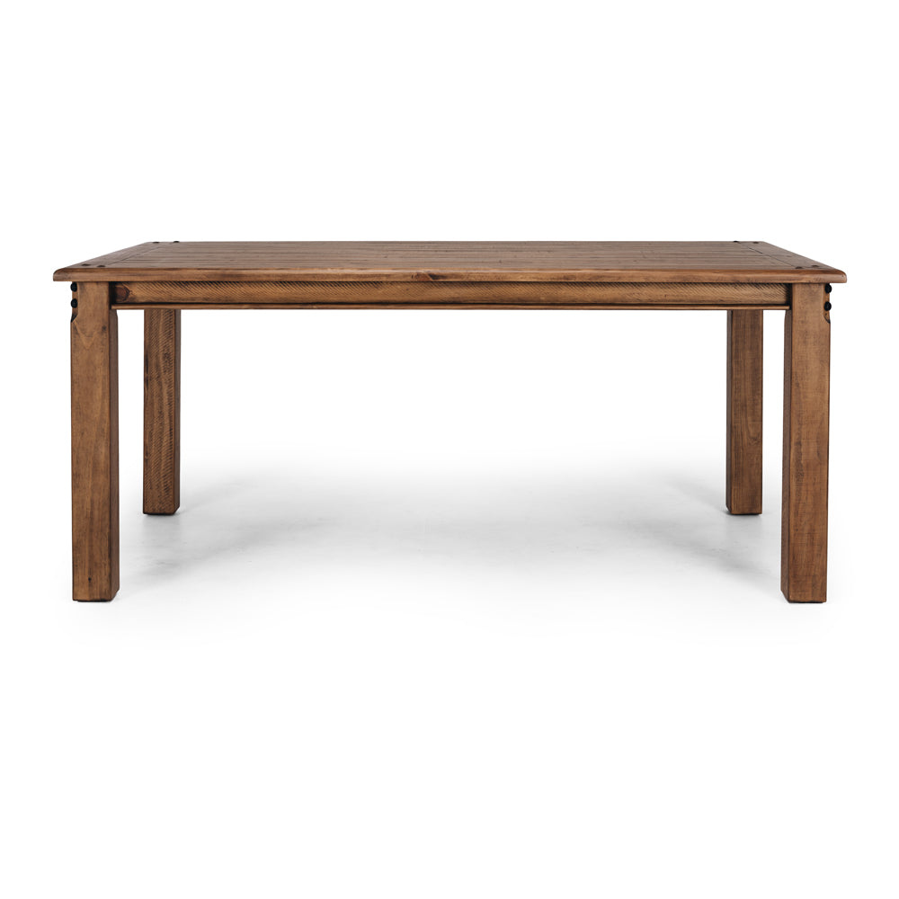 Oberon Dining Table Solid Wood Solid Pine Rustic Walnut Colour 160/180/210cm
