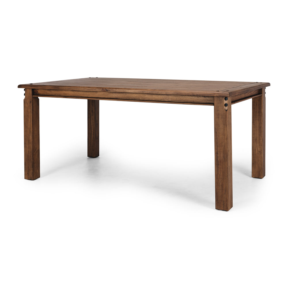 Oberon Dining Table Solid Wood Solid Pine Rustic Walnut Colour 160/180/210cm