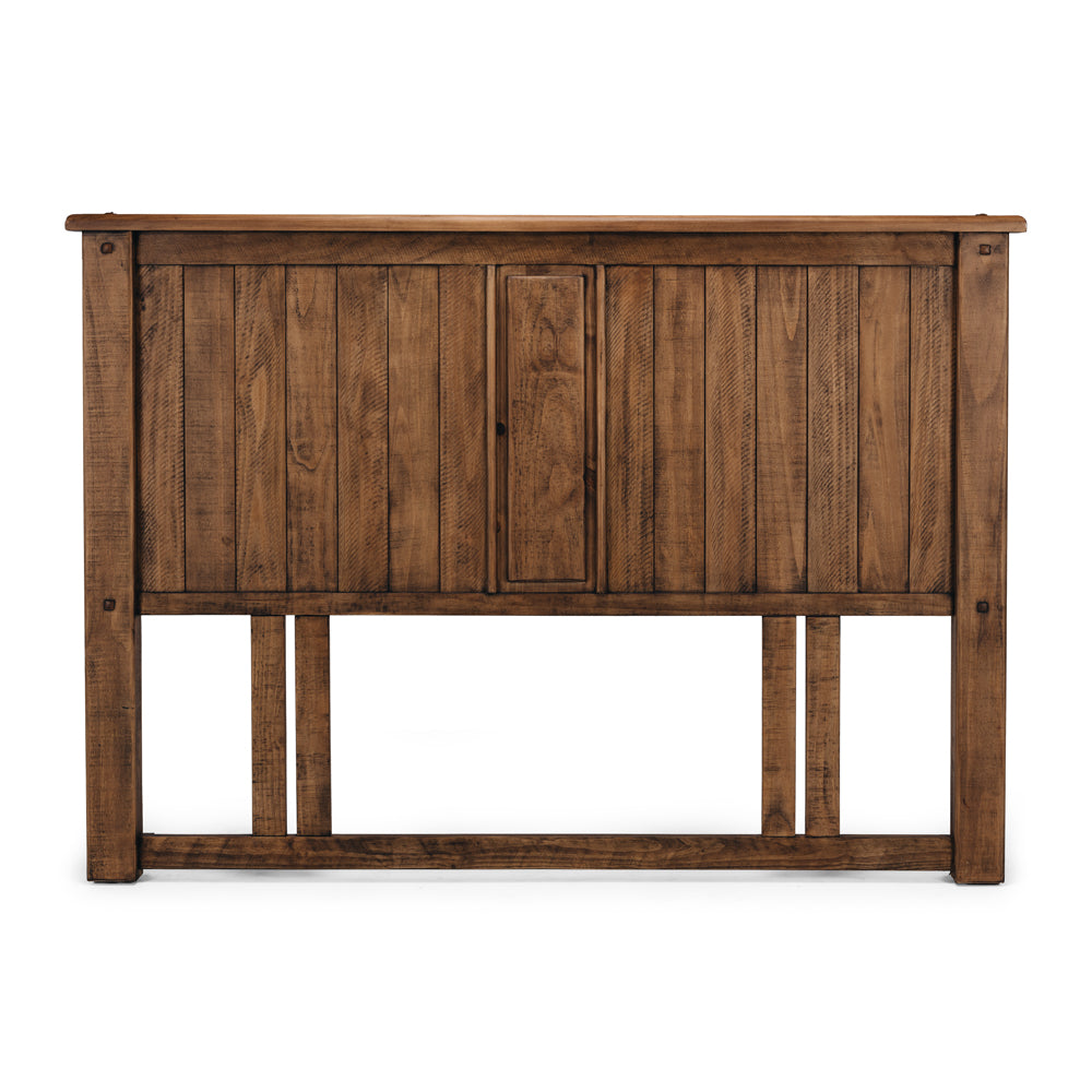 Oberon King Queen Headboard Only Solid Wood Solid Pine Rustic Walnut Colour 171cm