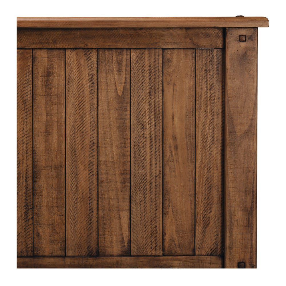 Oberon King Queen Headboard Only Solid Wood Solid Pine Rustic Walnut Colour 171cm
