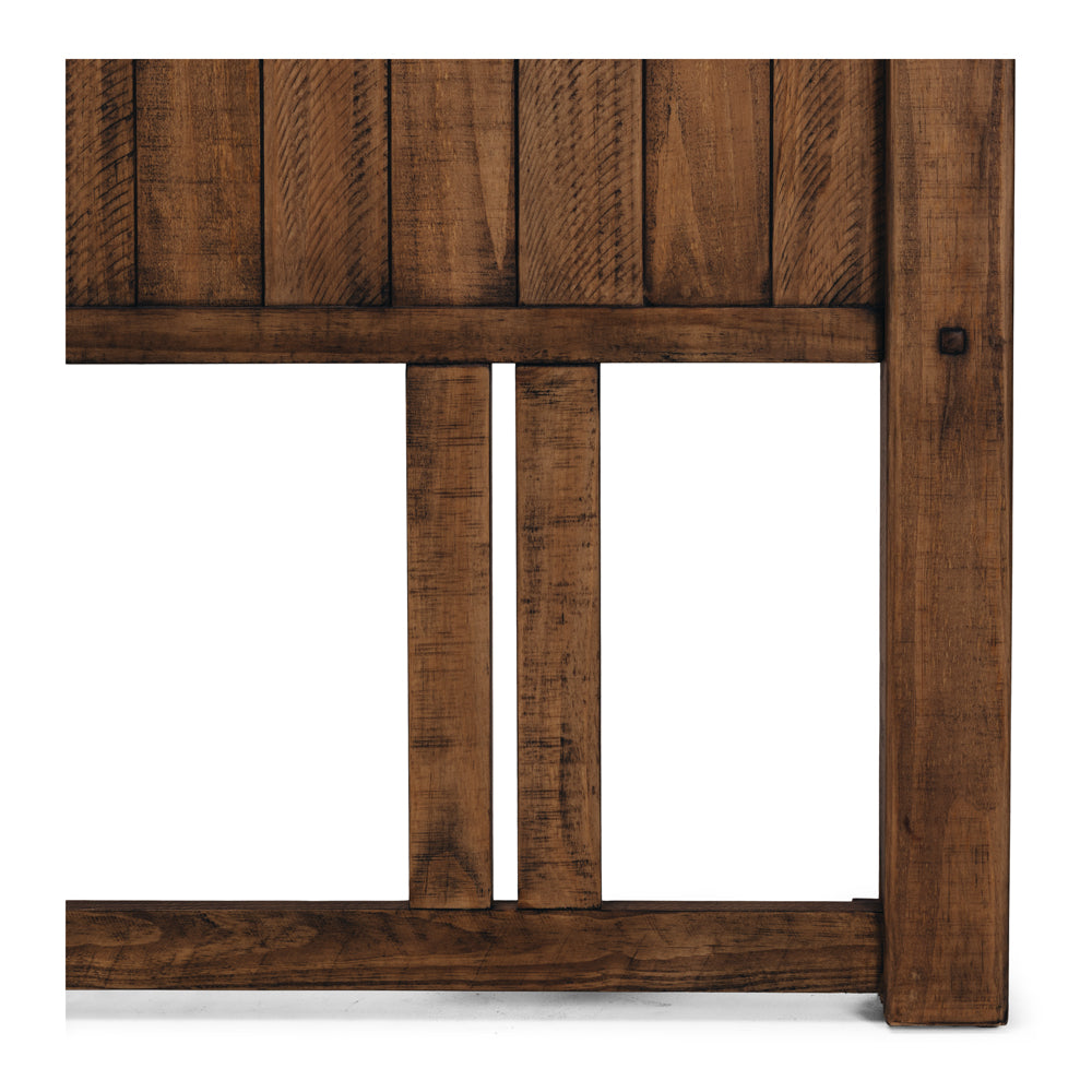 Oberon King Queen Headboard Only Solid Wood Solid Pine Rustic Walnut Colour 171cm