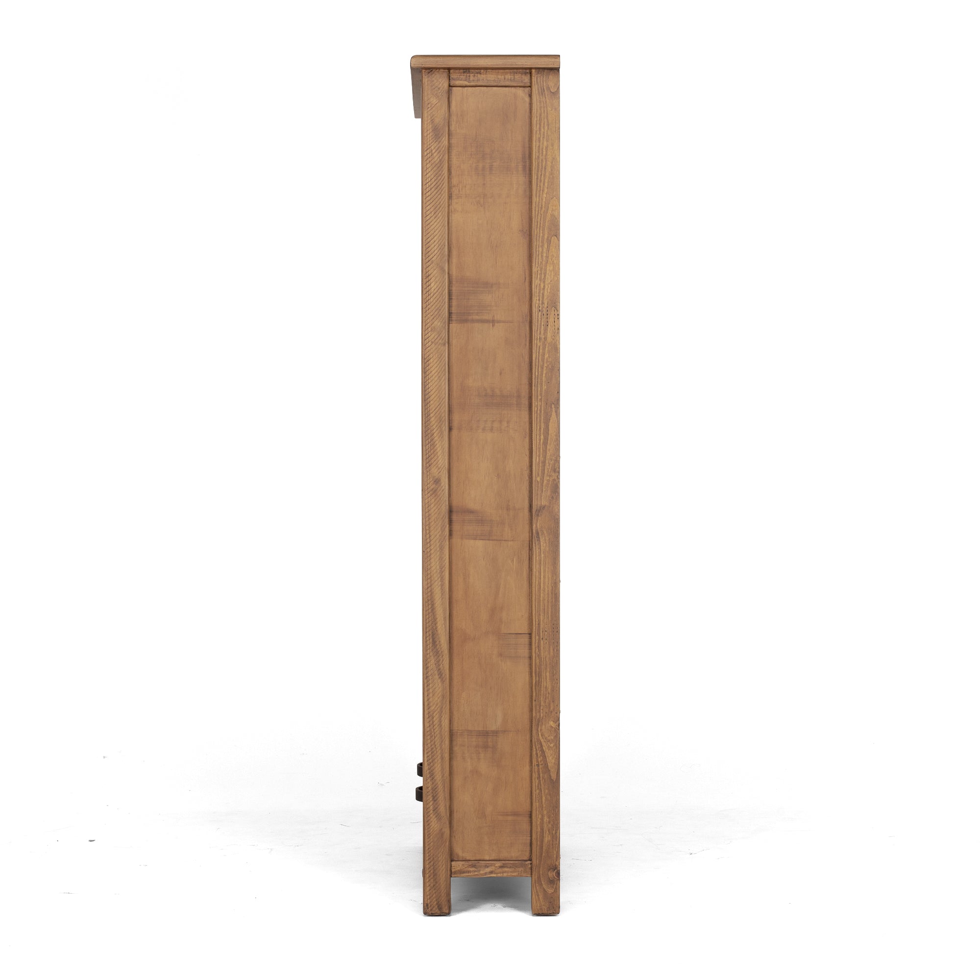 Oberon Bookcase Display Cabinet Solid Wood Solid Pine Rustic Walnut Colour 95cm