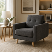 Olivia fabric 1 Seater armchair (Dark Grey / Light Grey)