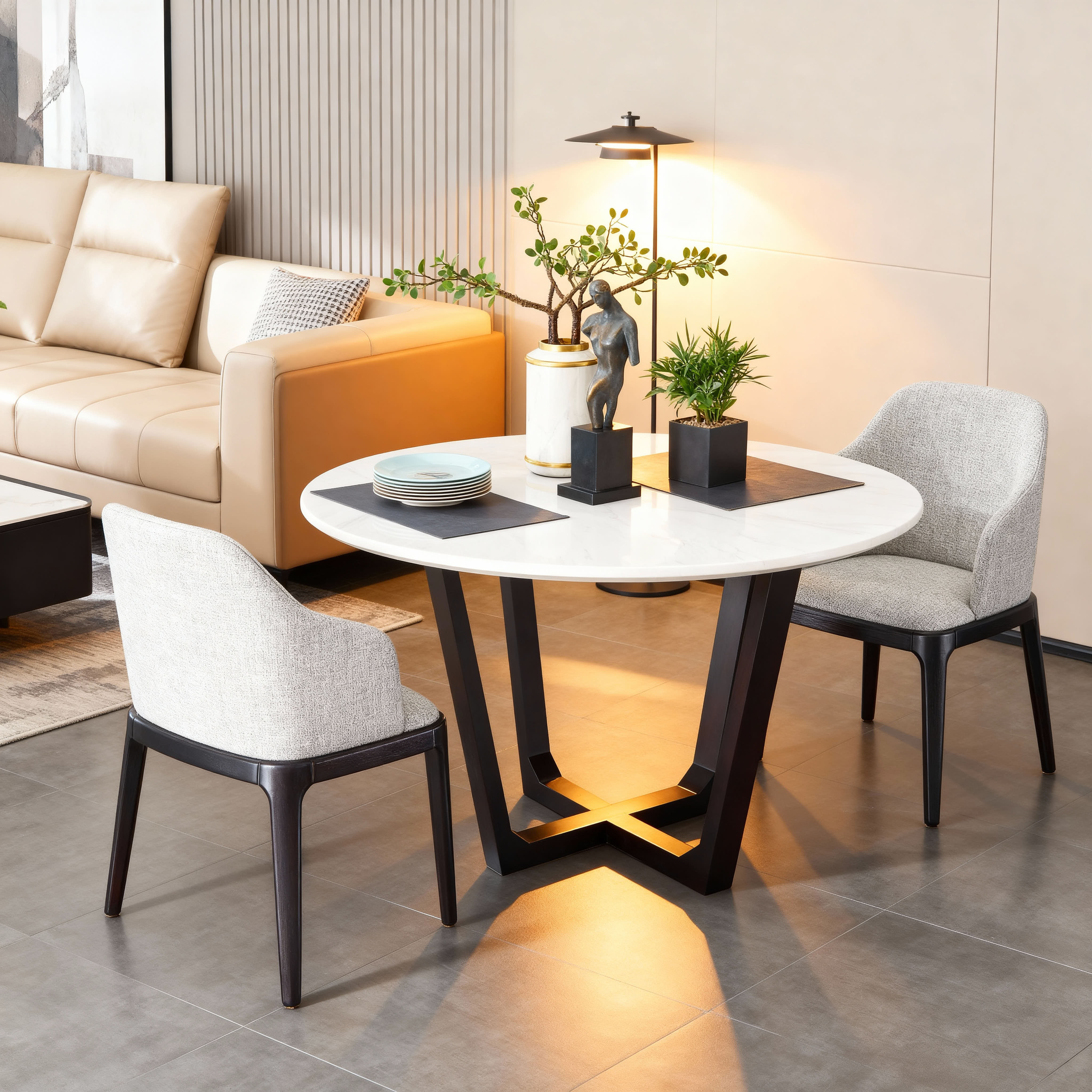 Omaha Round Dining Table / Marble