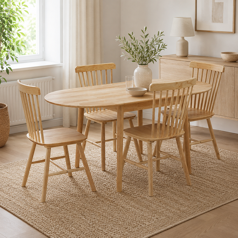 Orlando Drop Leaf Wooden Dining Table W160cm