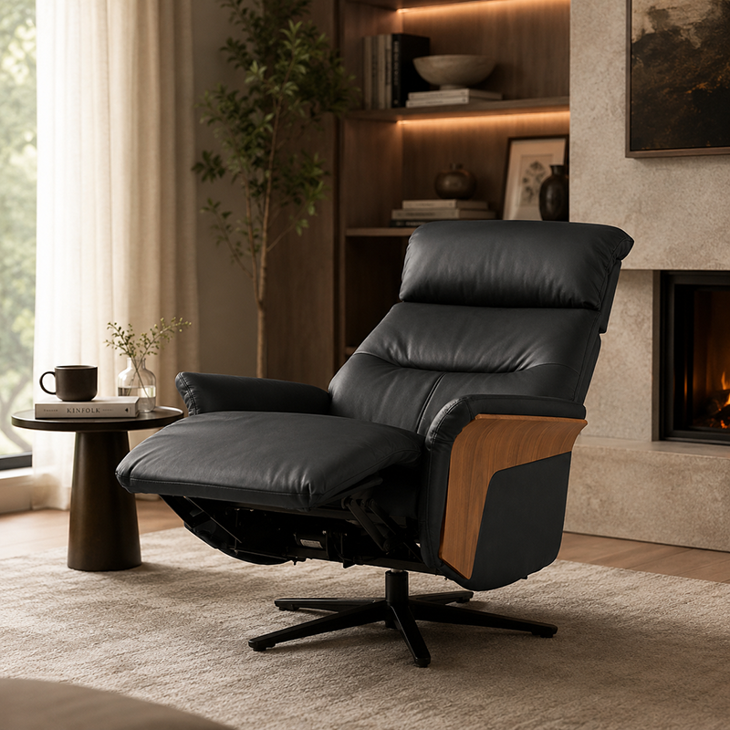 Oslo Single Recliner Black - ETA Aug 2026