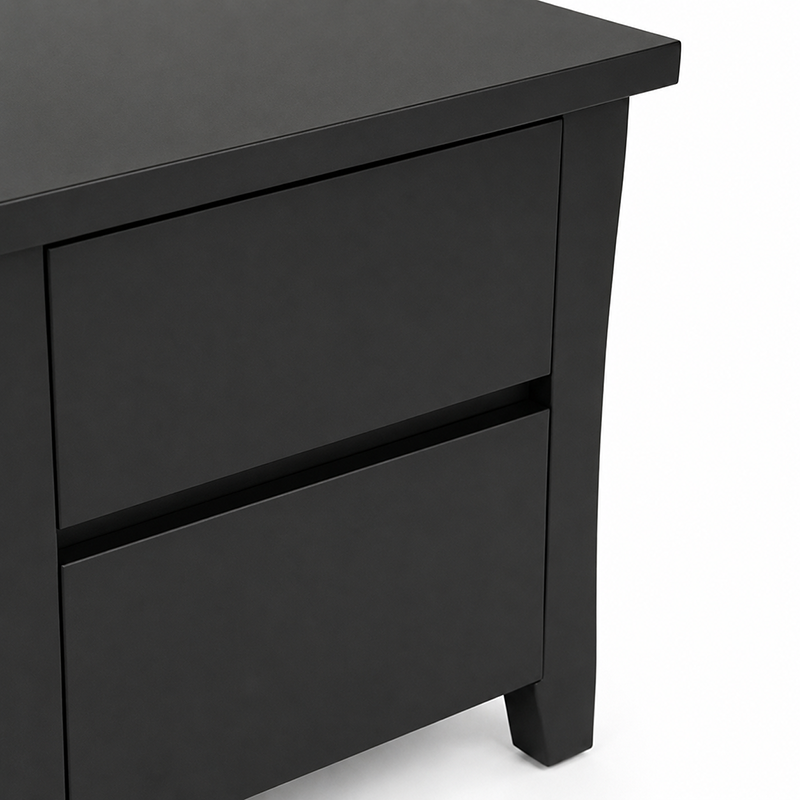 Paiden 2 Drawer Bedside Table (Black)