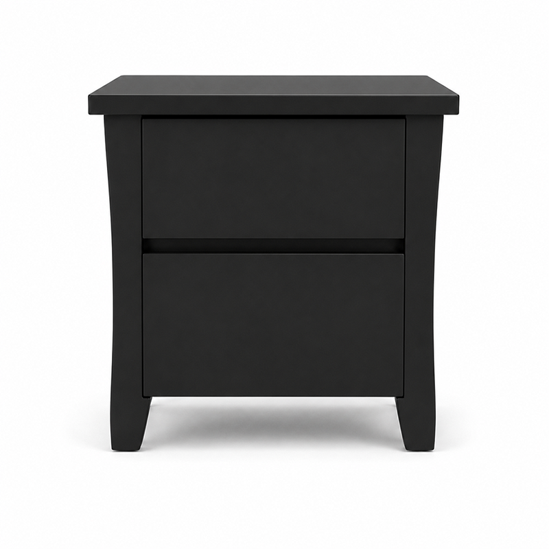 Paiden 2 Drawer Bedside Table (Black)
