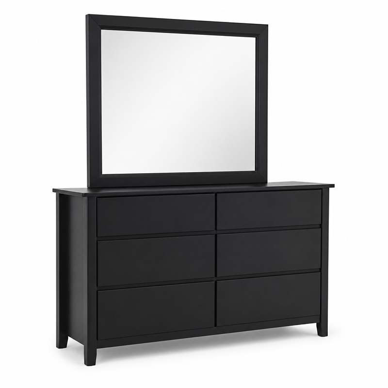 Paiden 6 Drawer Dresser & Mirror (Black)