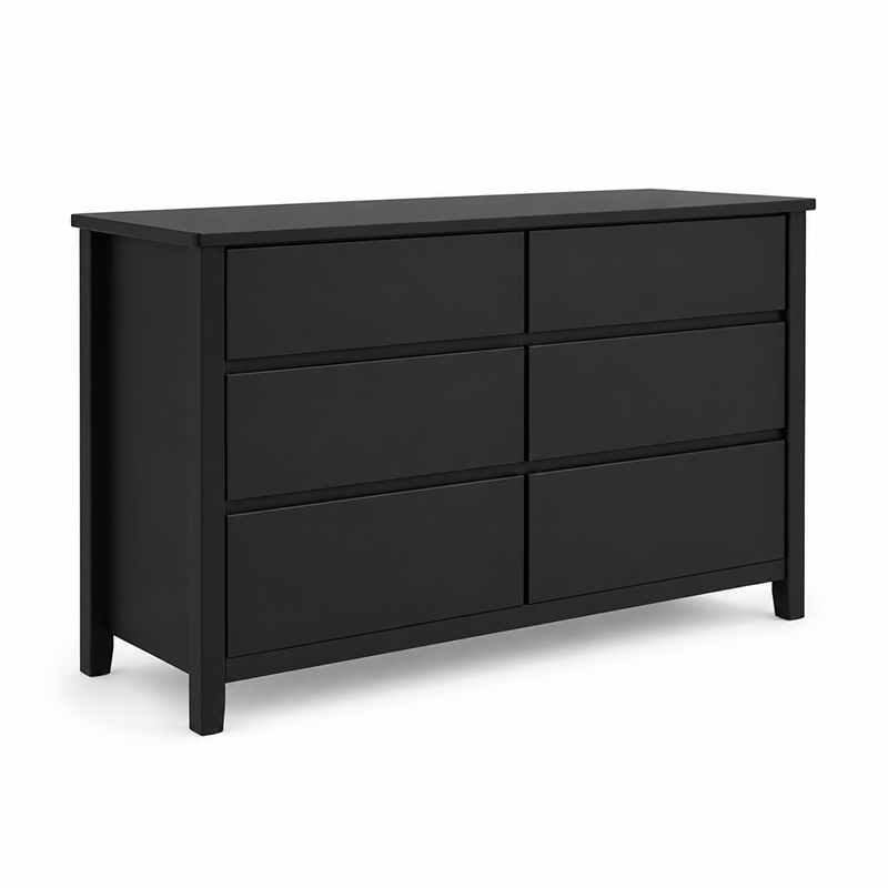 Paiden 6 Drawer Dresser & Mirror (Black)