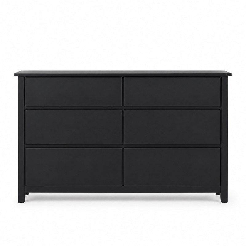Paiden 6 Drawer Dresser & Mirror (Black)