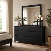 Paiden 6 Drawer Dresser & Mirror (Black)