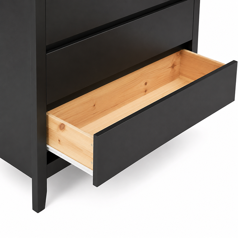 Paiden 5 Drawer Tallboy (Black)