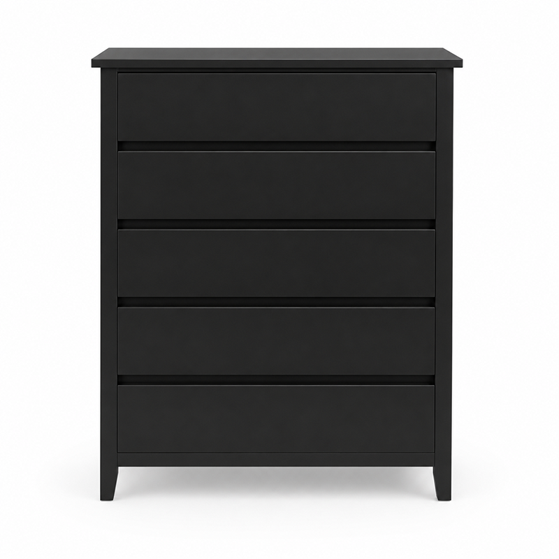 Paiden 5 Drawer Tallboy (Black)